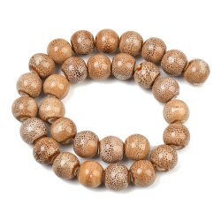 Ceramic bead, off white, speckled, round, 12 mm, 6 pcs