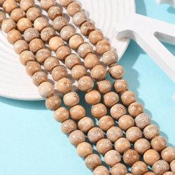 Ceramic bead, off white, speckled, round, 12 mm, 6 pcs