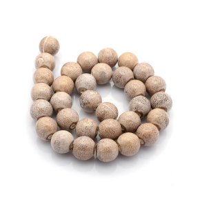 Small ceramic bead, off white, speckled, round, 6 mm, appx. 59 pcs