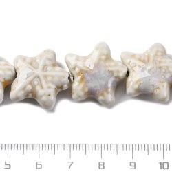 Seestern, Keramikperle, beige, 20x21x9 mm, 2 Stk