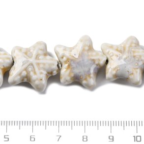 Seestern, Keramikperle, beige, 20x21x9 mm, 2 Stk
