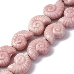 Keramische Muschelschalen, rosa Perlen, 20x17x8 mm, 2 Stck