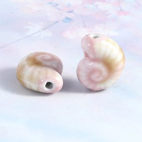 Muschelschalen, Keramikperle, rosa, 20x16x9 mm, 2 Stk