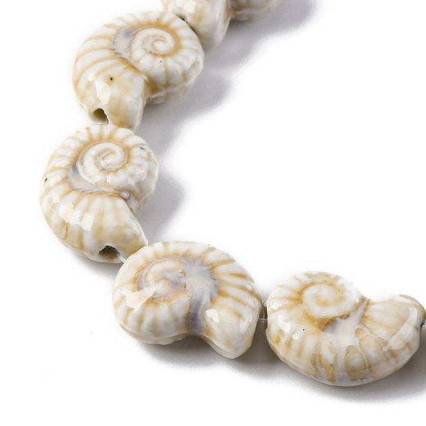 Keramische Muschelschalen, beige, 20x17x8 mm, 2 Stck