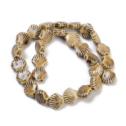 Muschel, Keramikperle, hellbraun, 13x14 mm, 4 Stck