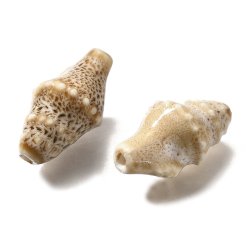 Konkylie, Keramikperle, beige-braun, 20x11 mm, 2 Stck