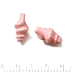 Konkylie, Keramikperle, rosa, 20x11 mm, 2 Stck