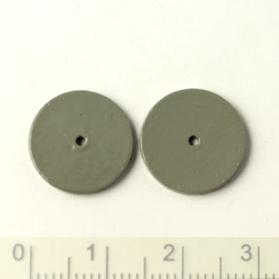 Keramikmünze, grau, mit Loch in der Mitte, 14x1,5 mm, 2 Stk.