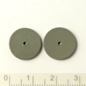 Ceramic coin, grey, with a hole in the middle, 14x1.5mm, 2pcs.