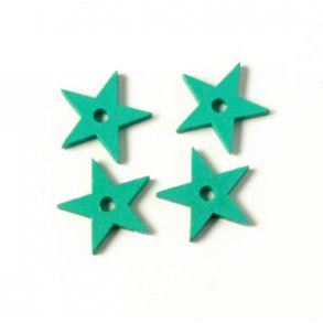 Ceramic star, green-turquoise, with a hole in the middle, 12mm, 2pcs.