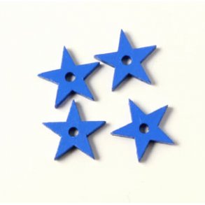 Ceramic star, dark blue, with a hole in the middle, 12mm, 2pcs.