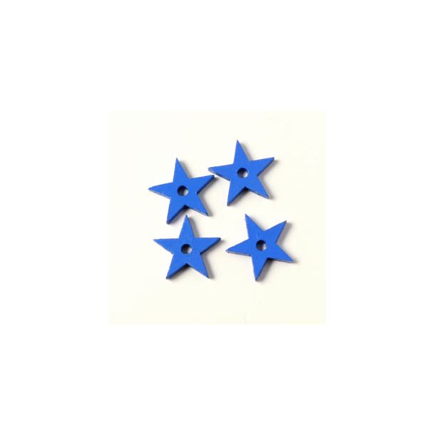 Keramikstjerner, m&oslash;rkebl&aring; med hul i midten, 12 mm, 2 stk.