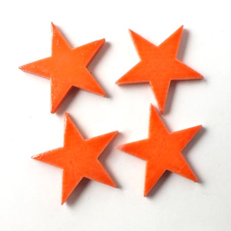 Keramiksterne, orange, ohne Loch, 17 mm, 2 Stk.