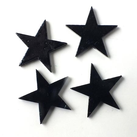 Keramiksterne, schwarz, ohne Loch, 17 mm, 2 Stk.