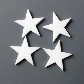 Ceramic star, white, without a hole, 17mm, 2pcs.