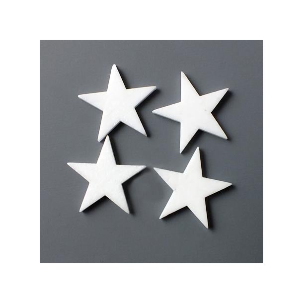 Ceramic star, white, without a hole, 17mm, 2pcs.