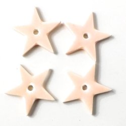 Keramiksterne, cremefarben mit Loch in der Mitte, 18 mm, 2 Stk.