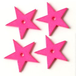 Keramiksterne, neon pink, mit Loch in der Mitte, 17 mm, 2 Stk.