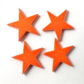 Ceramic star, orange, without a hole, 17mm, 2pcs.