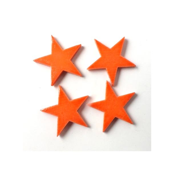 Ceramic star, orange, without a hole, 17mm, 2pcs.