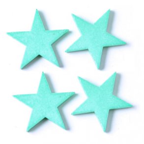 Ceramic star, turquoise, without a hole, 17mm, 2pcs.