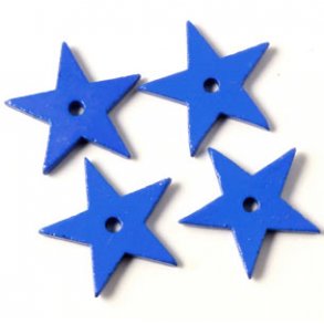 Ceramic star, dark blue, with a hole in the middle, 18mm, 2pcs.
