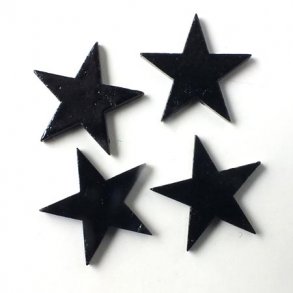 Ceramic star, black, without a hole, 17mm, 2pcs.