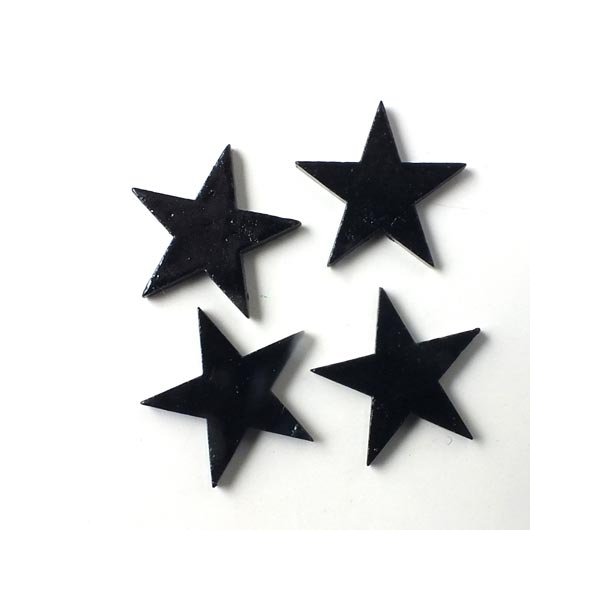 Ceramic star, black, without a hole, 17mm, 2pcs.