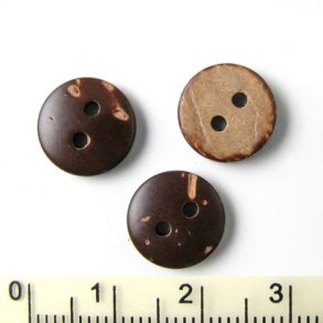 Knöpfe aus polierter Kokosnuss, 10 mm, 4 Stk.