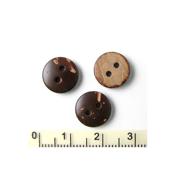 Button made of polished coconut, 10mm, 4pcs.