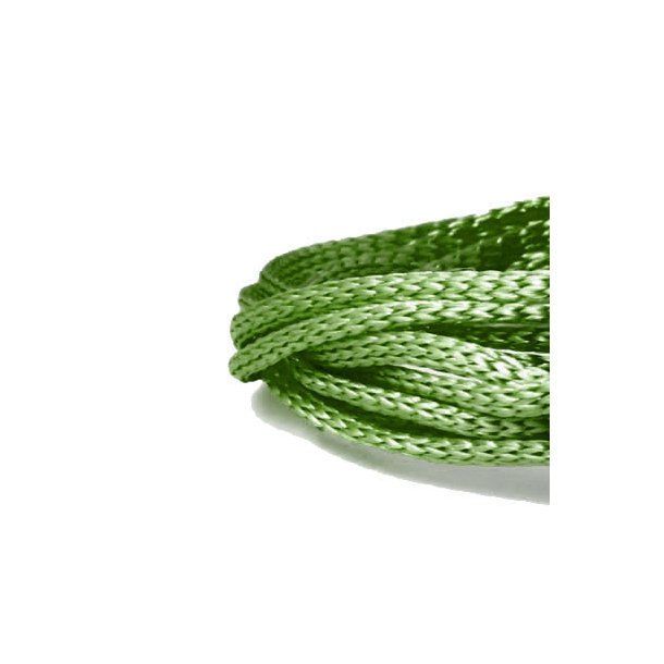 Woven nylon cord, soft, hollow, green, diameter 2mm, 2m. If you purchase more than one unit will be delivered uncut.