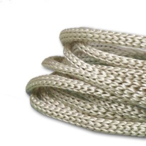 Woven nylon cord, soft, hollow, grey sand, diameter 3mm, 2m.