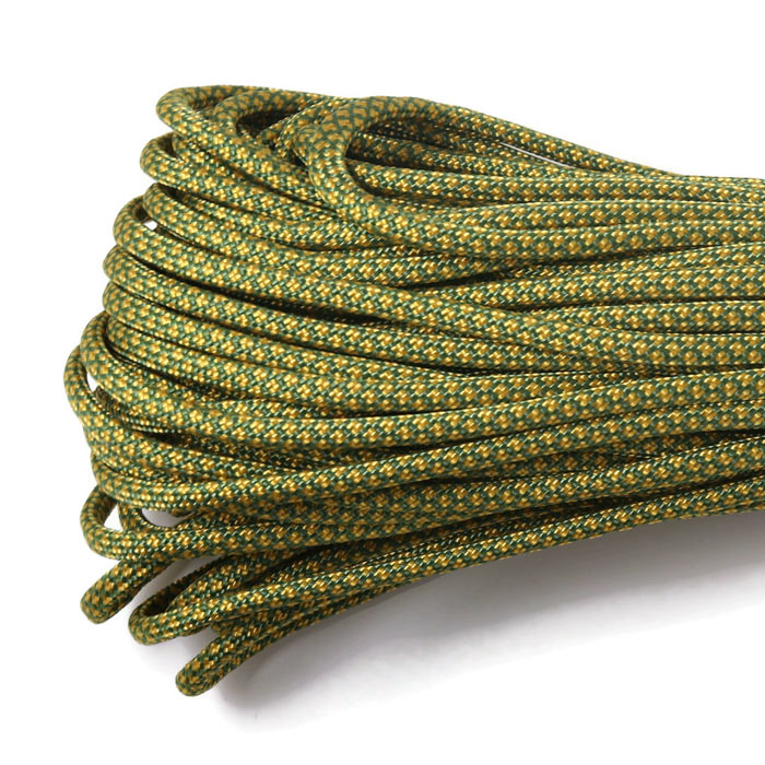 Fallschirmschnur / Paracord, Schlangenhautmuster, grün/gelb, Dicke 4 mm, 2 m
