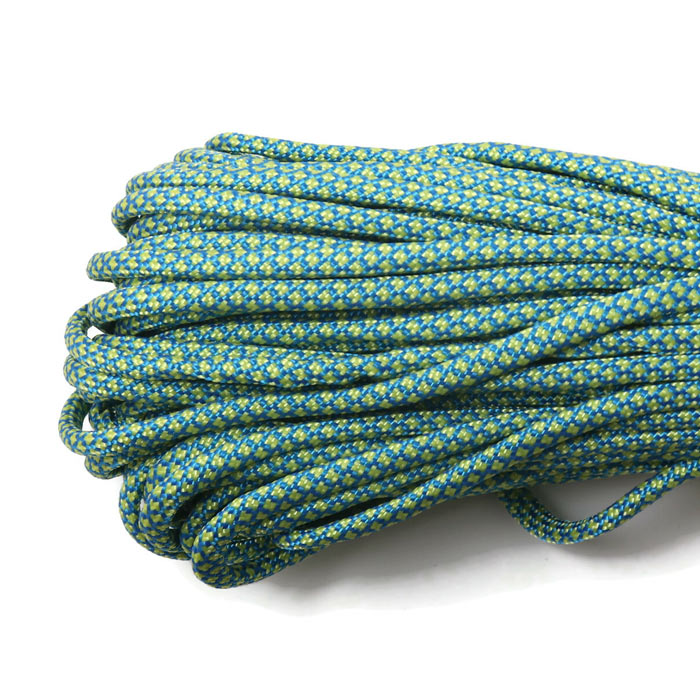Fallschirmschnur / Paracord, Schlangenhautmuster, blau/gelb, 4 mm, 2 m
