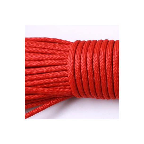 Paracord, bulk purchase, red, 3-4mm, 30m
