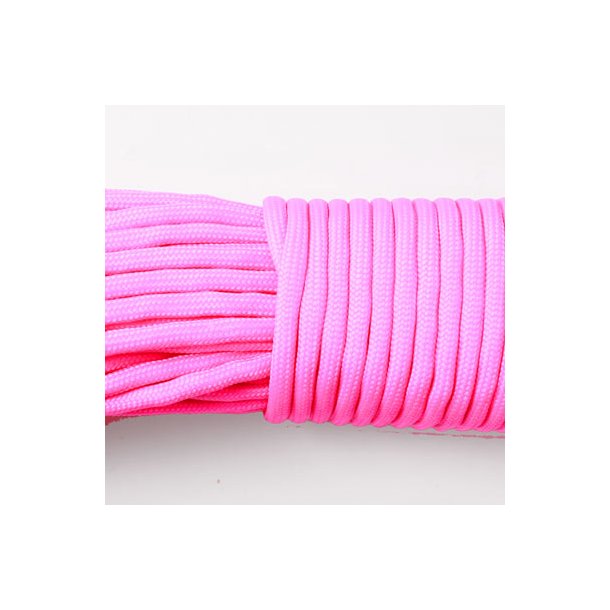 Paracord, bulk purchase, neon pink, 3-4mm, 30m