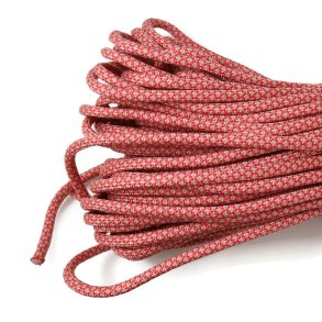 Parachute cord / Paracord 550, red/white snakeskin pattern, round, 4 mm, 2 m