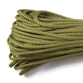 Paracord type 550, bulk purchase, red/green dottet, thickness 4mm, 30m