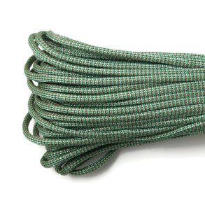 Paracord type 550, red/green dottet, thickness 4mm, 2m