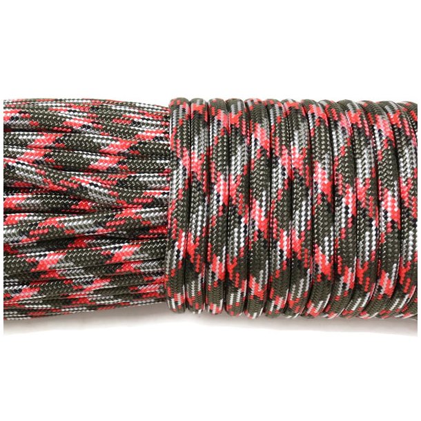 Paracord, bulk purchase, red-blue-white, 3-4mm, 30m