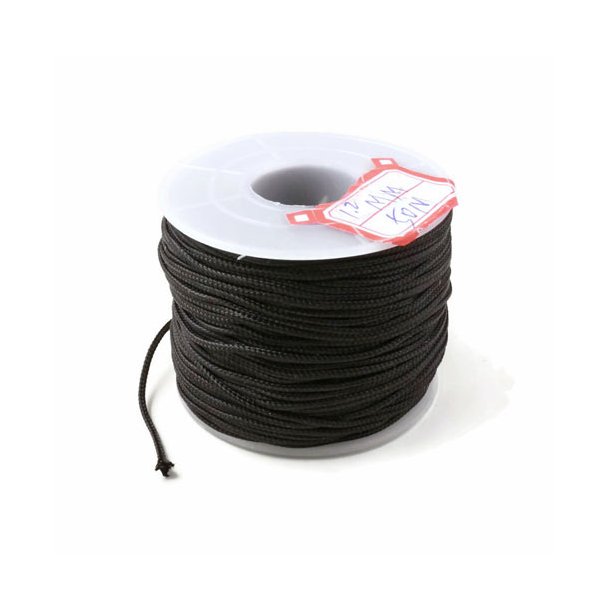 Nylon cord, bulk purchase, black matte, thickness 1.2mm, 50 m