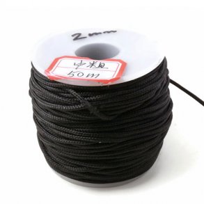Nylon cord, black matte, thickness 2mm, 2 m