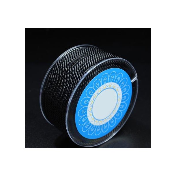 Nylonsnor, snoet dekorationssnor, sort, rund, 2,5 mm, 10 m