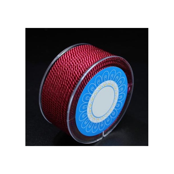 Nylonsnor, snoet dekorationssnor, m�rker�d, rund, 1,5 mm, 2 m