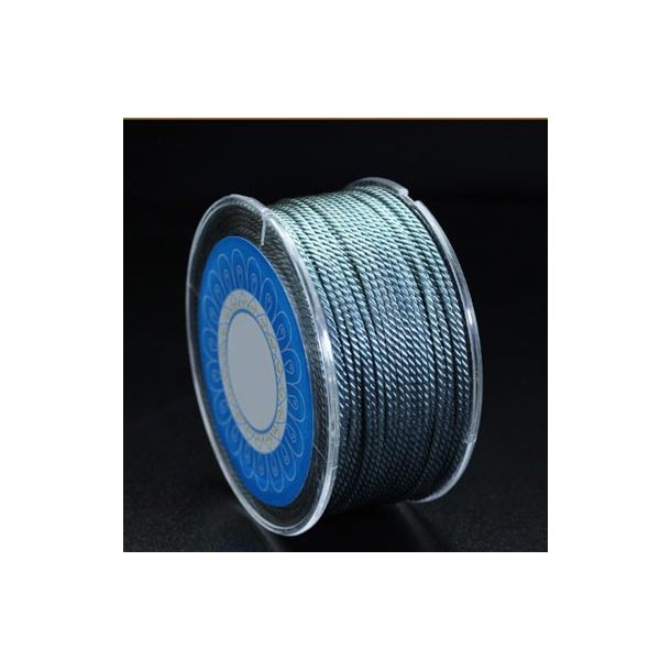 Nylonsnor, snoet dekorationssnor, m�rkegr�, rund, 1,5 mm, 2 m