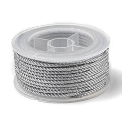 Nylonsnor, snoet dekorationssnor, lys st�lbl�, rund, 1,5 mm, 10 m