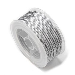 Nylonsnor, snoet dekorationssnor, lys st�lbl�, rund, 1,5 mm, 10 m