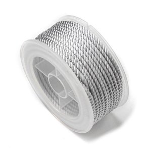 Nylonsnor, snoet dekorationssnor, lys st�lbl�, rund, 1,5 mm, 10 m