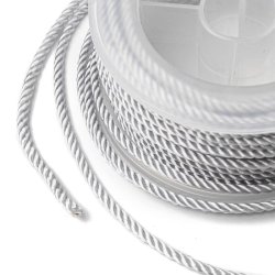 Nylonsnor, snoet dekorationssnor, lys st�lbl�, rund, 1,5 mm, 10 m