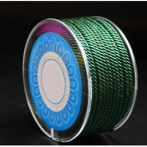 Nylonsnor, snoet dekorationssnor, gr�n, rund, 1,5 mm, 2 m